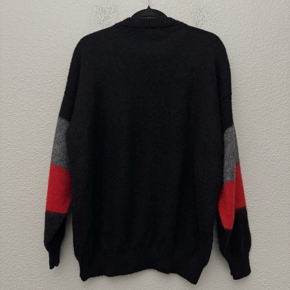100% Alpaca Sweater Black Red Gray Argyle Peru Knit Pullover Danna Sonko - Picture 7 of 10